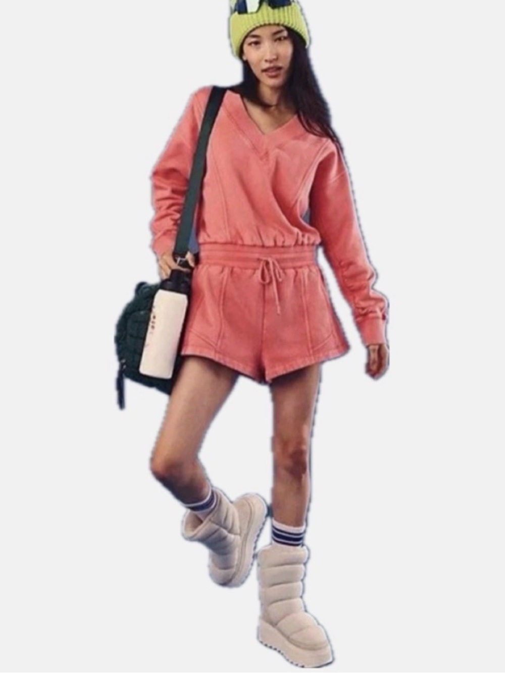 Free People | FP Movement Intercept Romper Hibiscus Tulip Pink
